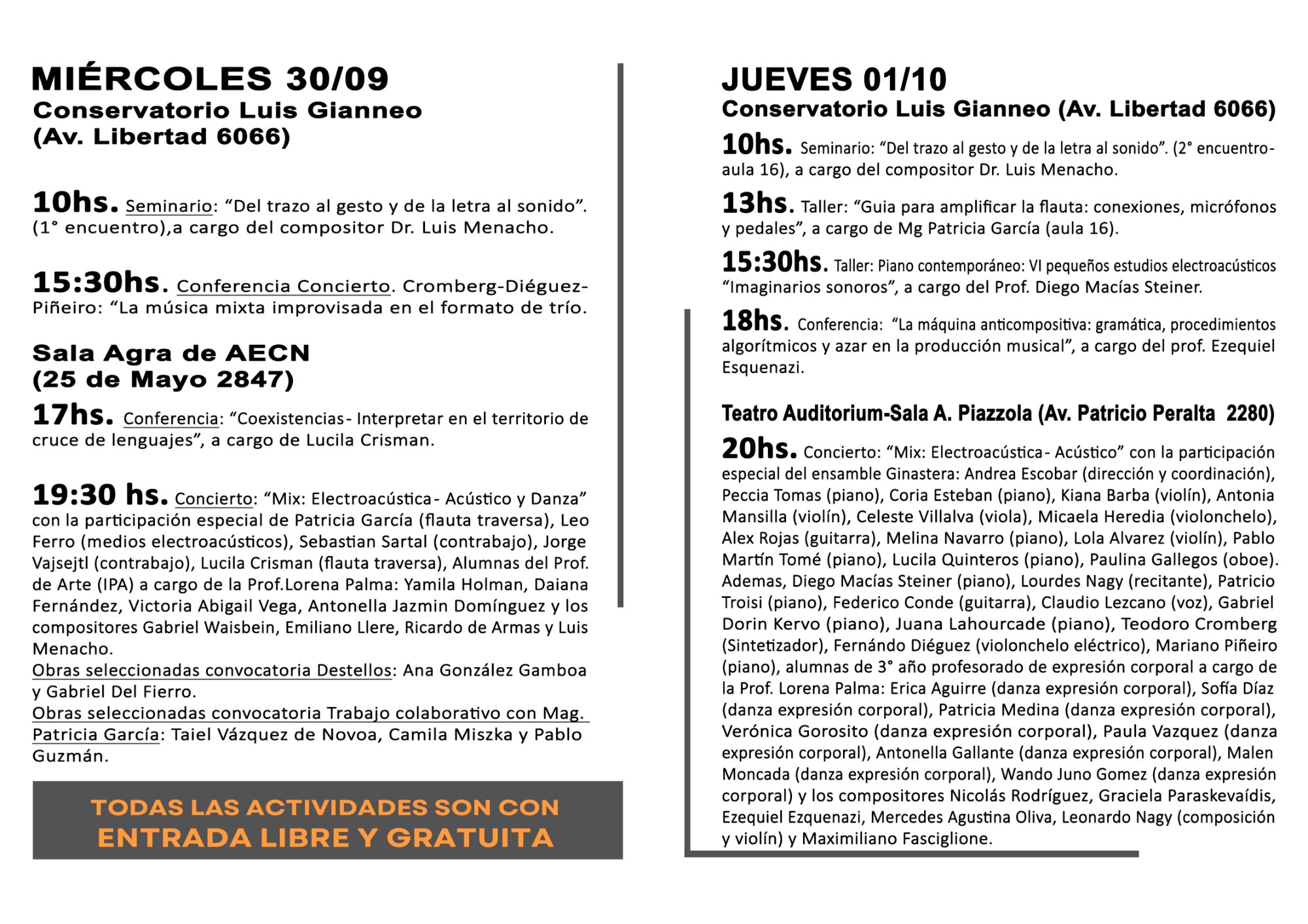 Programa 2026 — 30 de septiembre y 1 de octubre